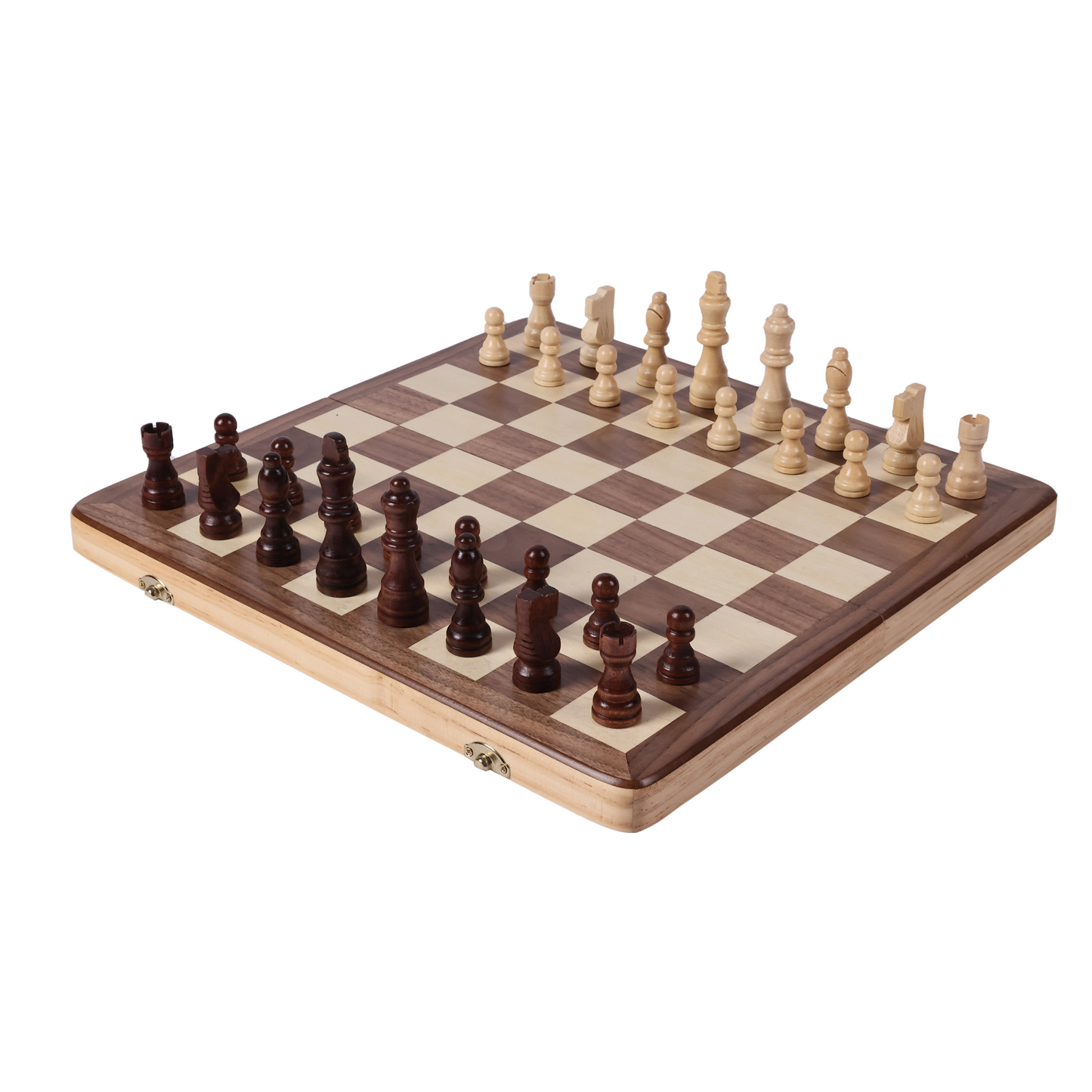 Chess Armory 15" Magnetic Chess Set with Felted Game Board Interior for Storage