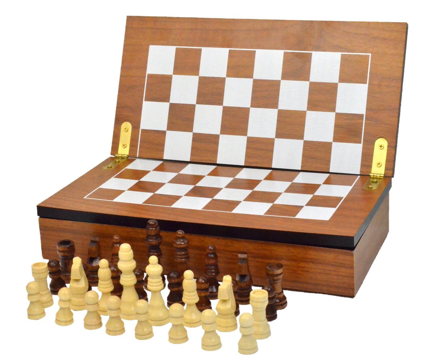 Chess Armory Box Chess Set - Compact Collapsible Folding Chess Set