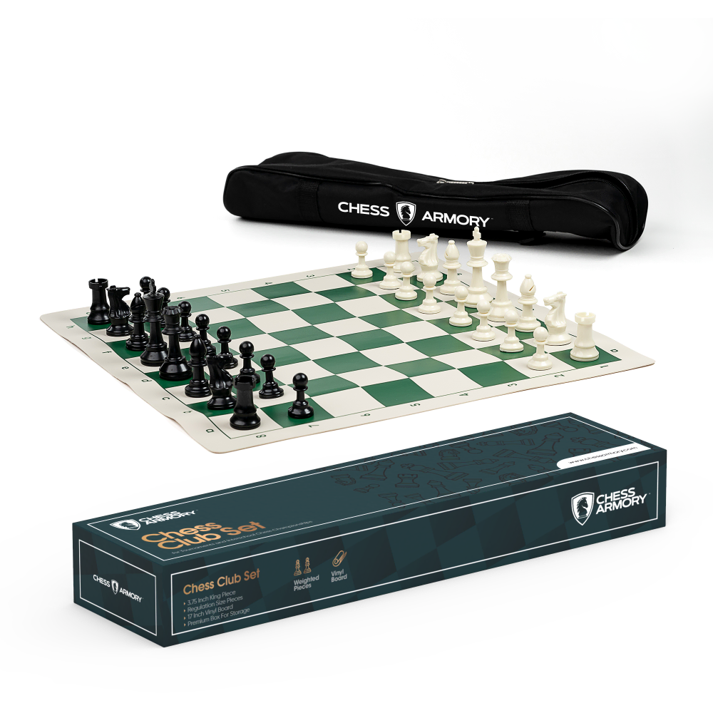 Chess Armory Standard Chess Club Set With Canvas Carrying Bag