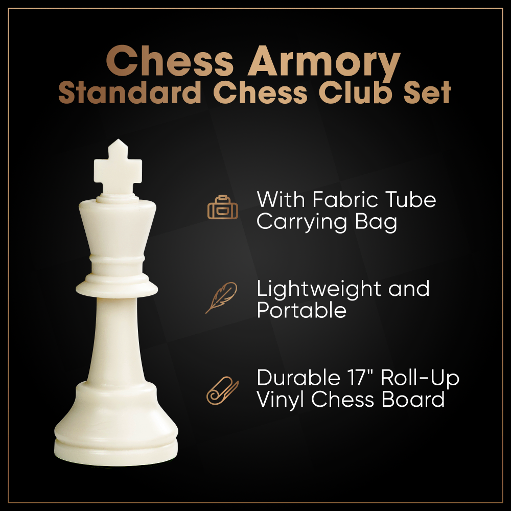 Chess Armory Standard Chess Club Set With Canvas Carrying Bag