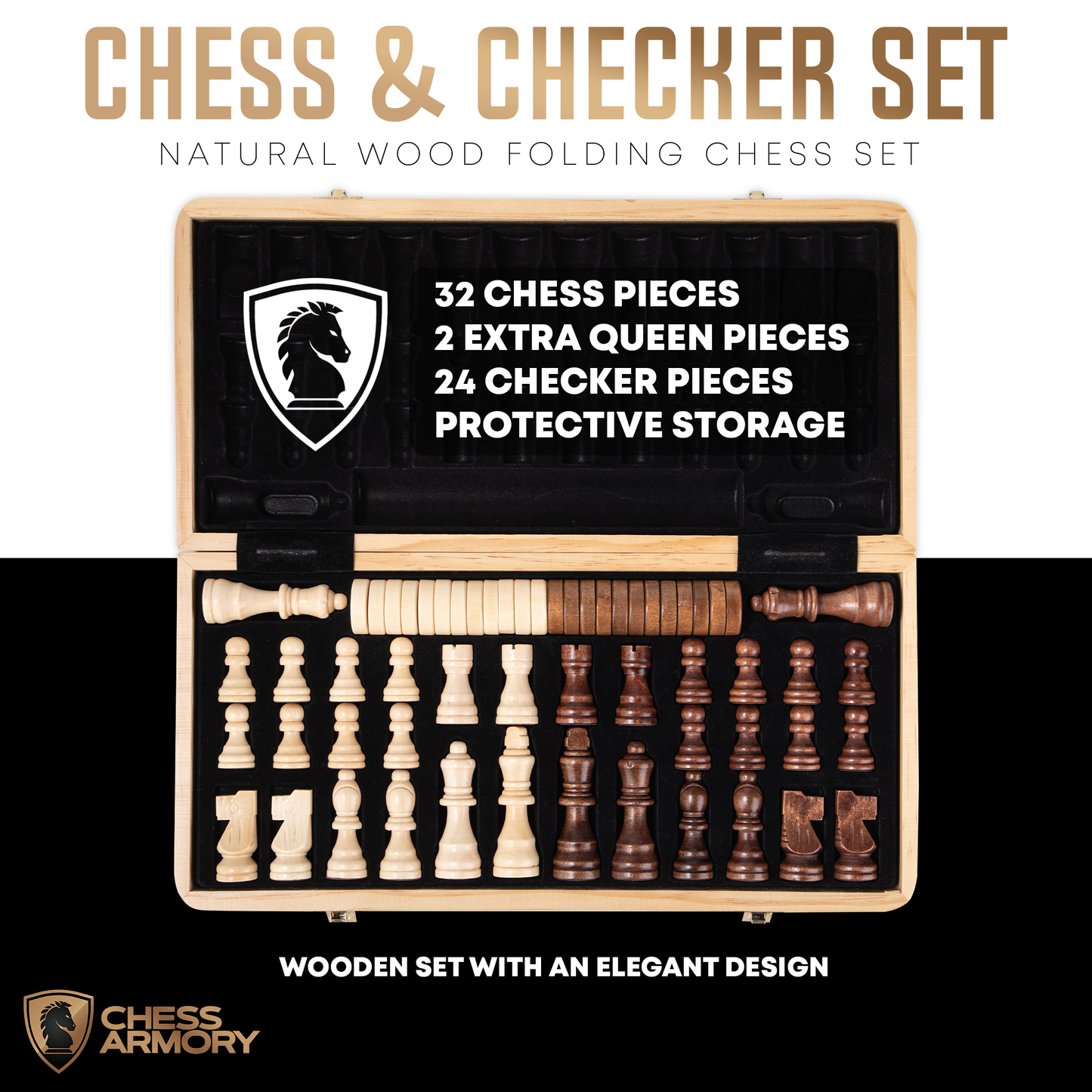 Chess Armory Chess and Checkers Chess Set