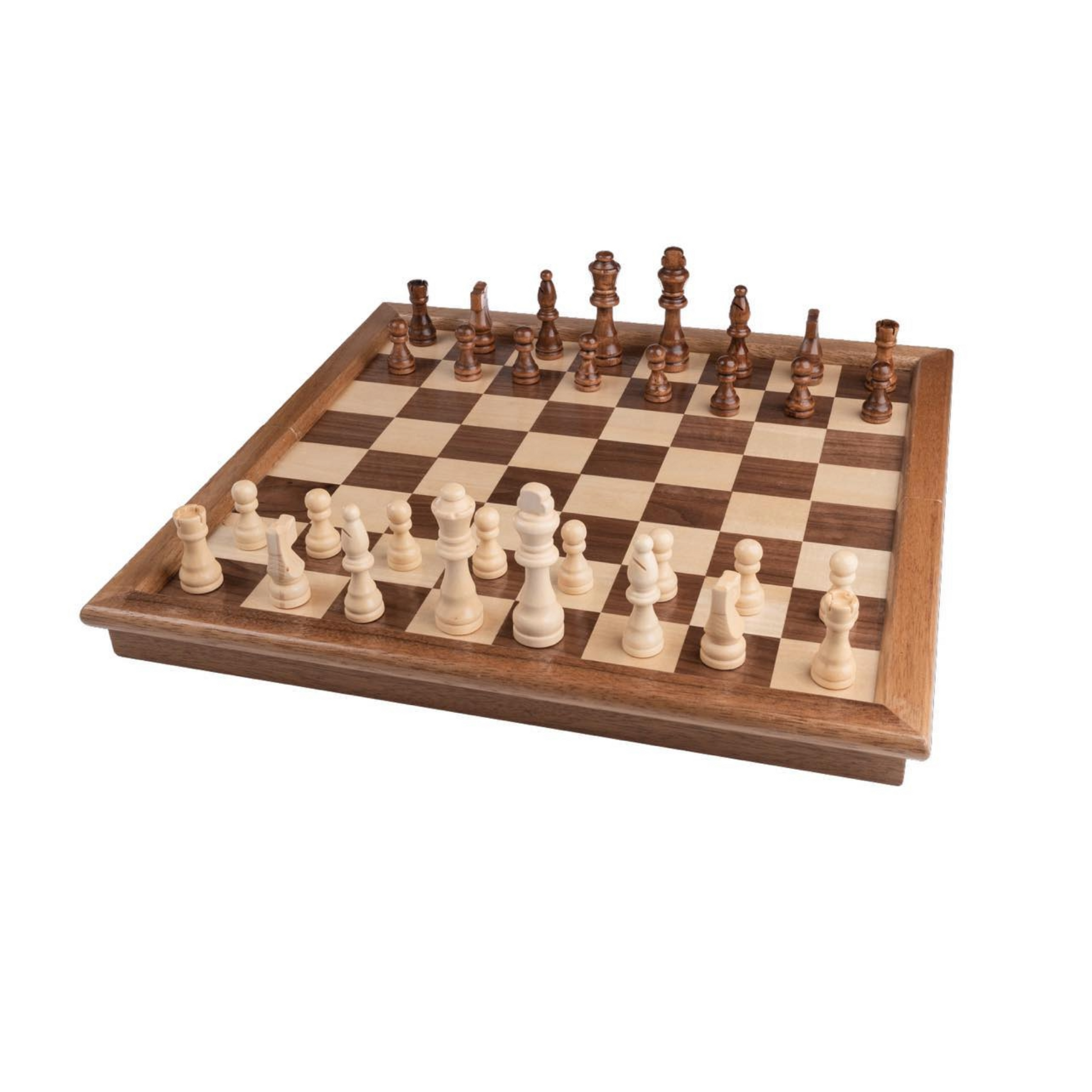 Chess Armory Large 17 Wooden Chess Set with Felted Game Board Interior for  Storage