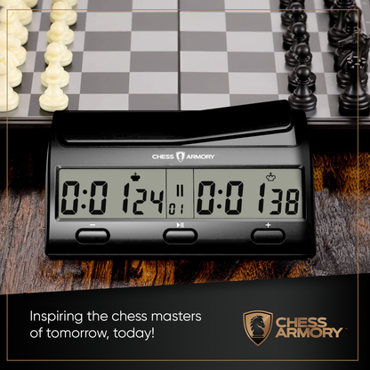 Chess Armory Advanced Chess Clock - Portable Timer with Tournament and Bonus Time Features