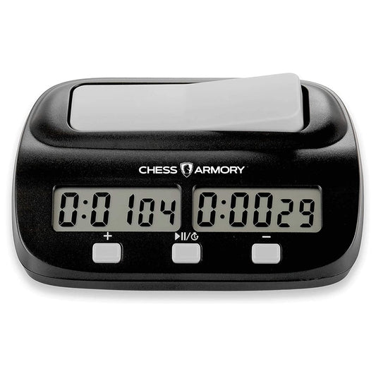 Chess Armory Digital Chess Clock - Portable Timer with Tournament & Bonus Time Features