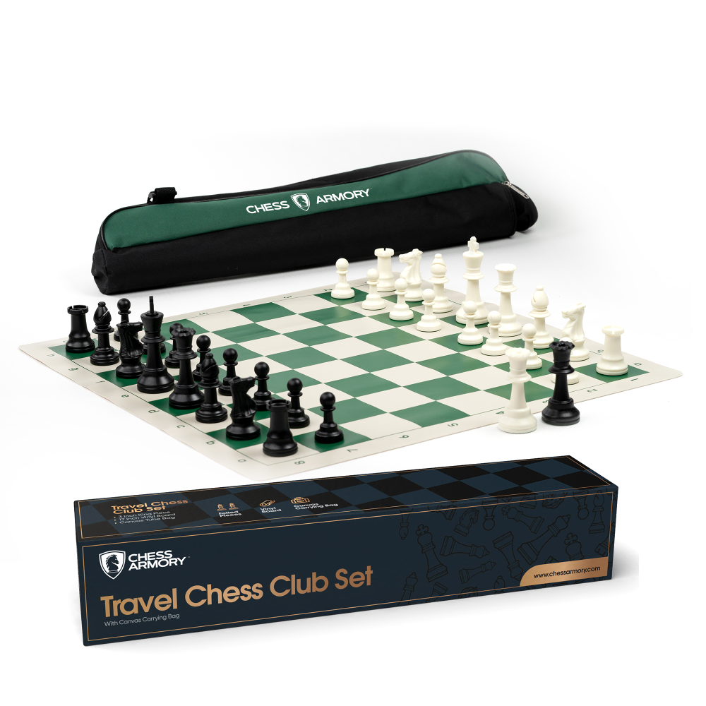 Chess Armory Travel Chess Club Set With Canvas Carrying Bag