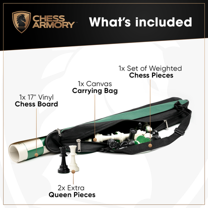 Chess Armory Travel Chess Club Set With Canvas Carrying Bag